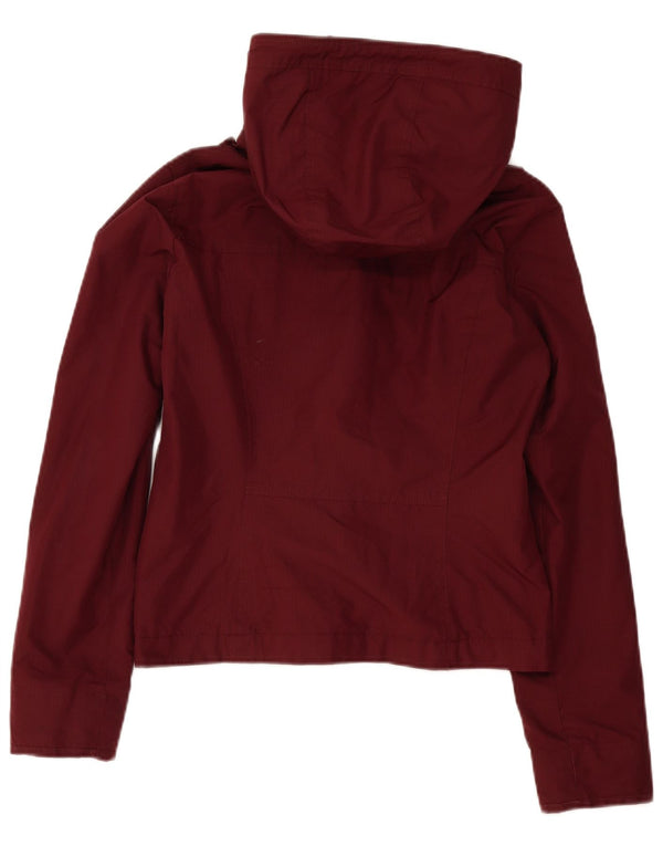 Hollister ženska prevelika kratka vjetrovka jakna UK 10 Small Burgundy