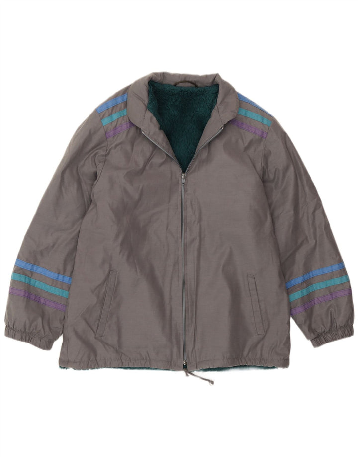 Vintage muška jakna vjetrovka UK 38 srednje sive pruge