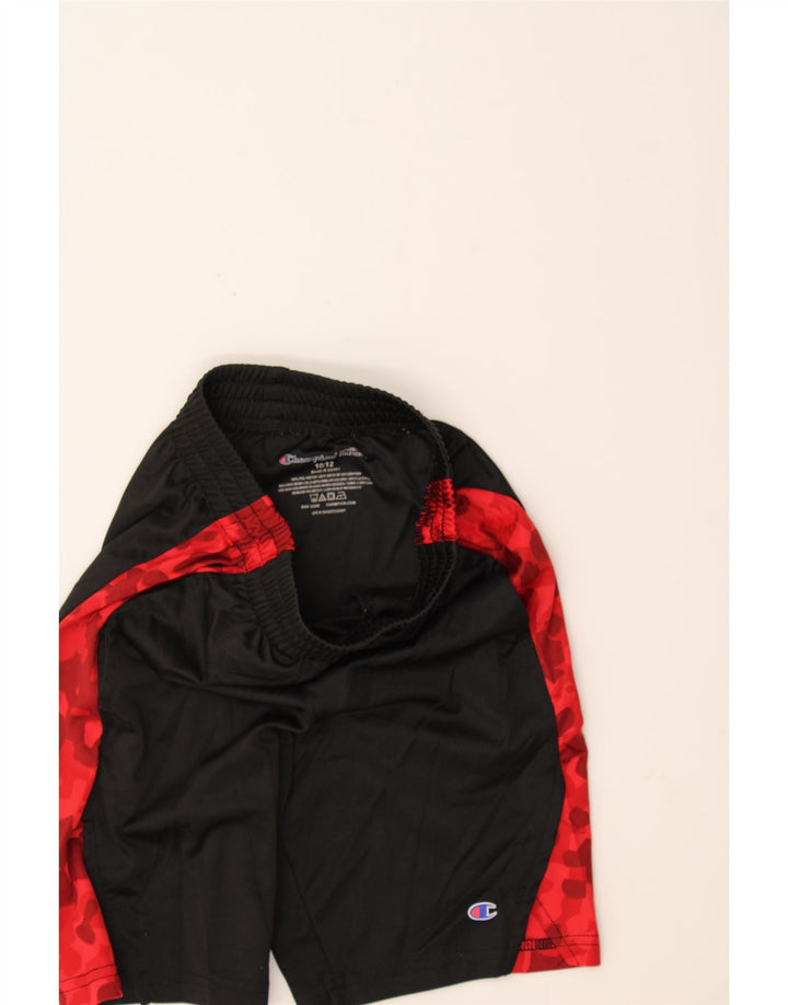 CHAMPION Boys Sport Shorts 10-11 Years Black Camouflage Polyester Vintage Champion and Second-Hand Champion from Messina Hembry 