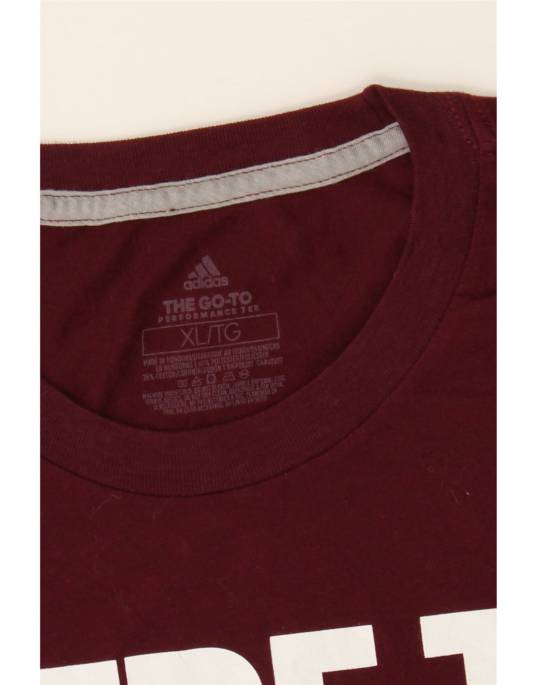 ADIDAS Mens Graphic T-Shirt Top XL Maroon Polyester Vintage Adidas and Second-Hand Adidas from Messina Hembry 