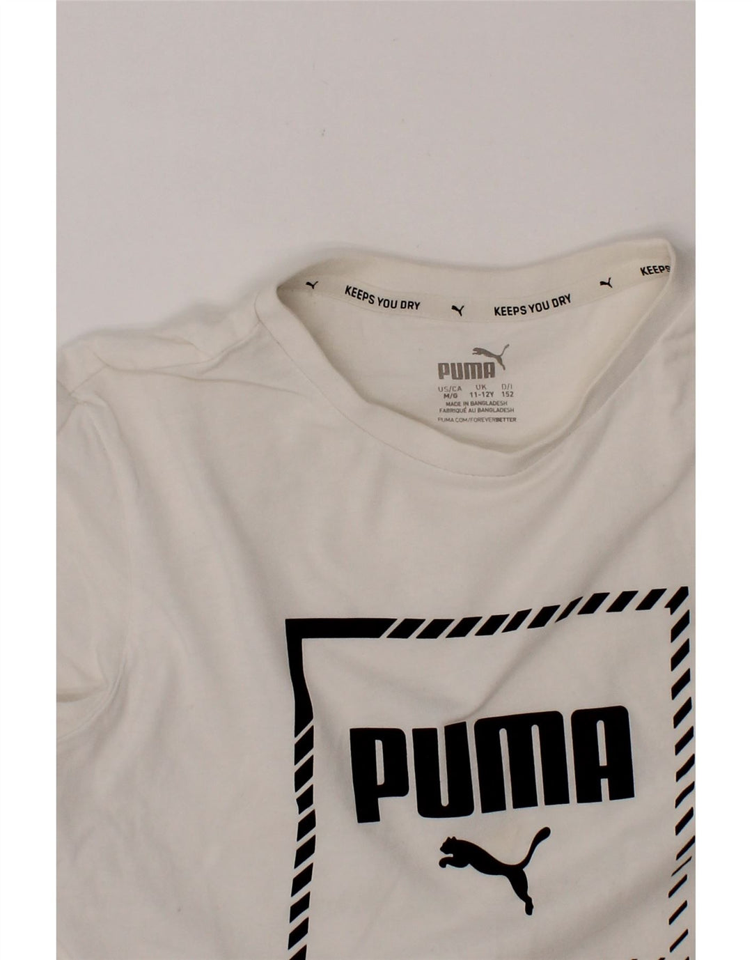 PUMA Boys Graphic T-Shirt Top 11-12 Years White Vintage Puma and Second-Hand Puma from Messina Hembry 