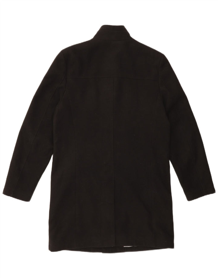 BURTON Mens Overcoat UK 38 Medium Black Polyester