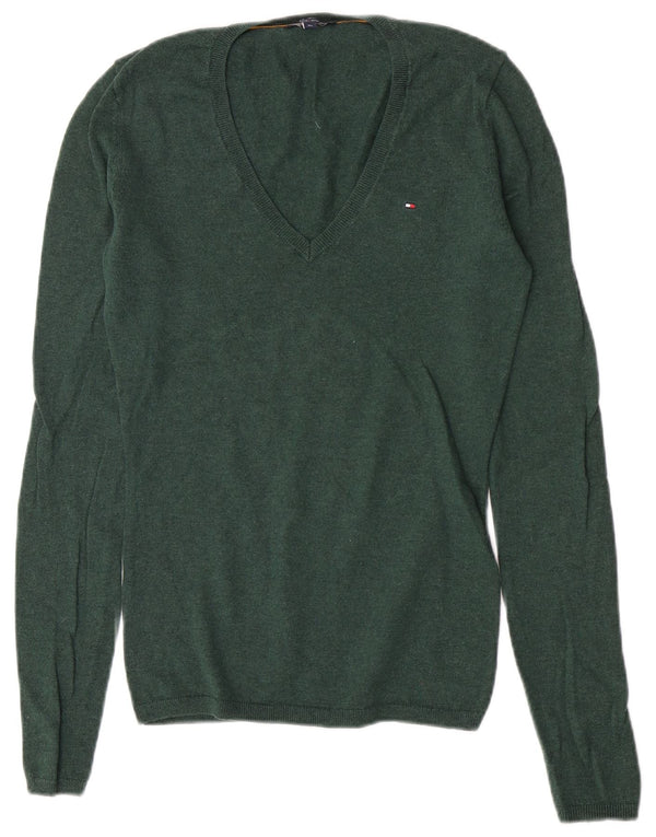 Tommy Hilfiger ženski džemper s V izrezom UK 6 XS zeleni