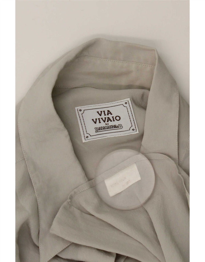 Pancaldi ženska košulja bluza UK 18 XL siva svila