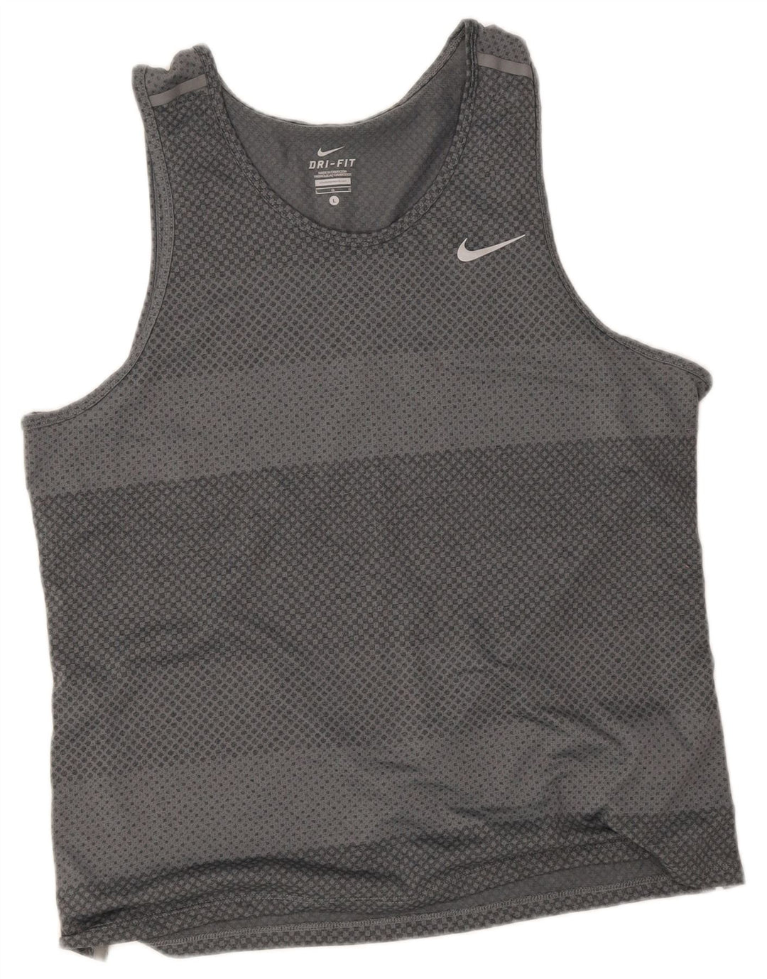 Nike Dri Fit Vest Top Veliki sivi prugasti poliester