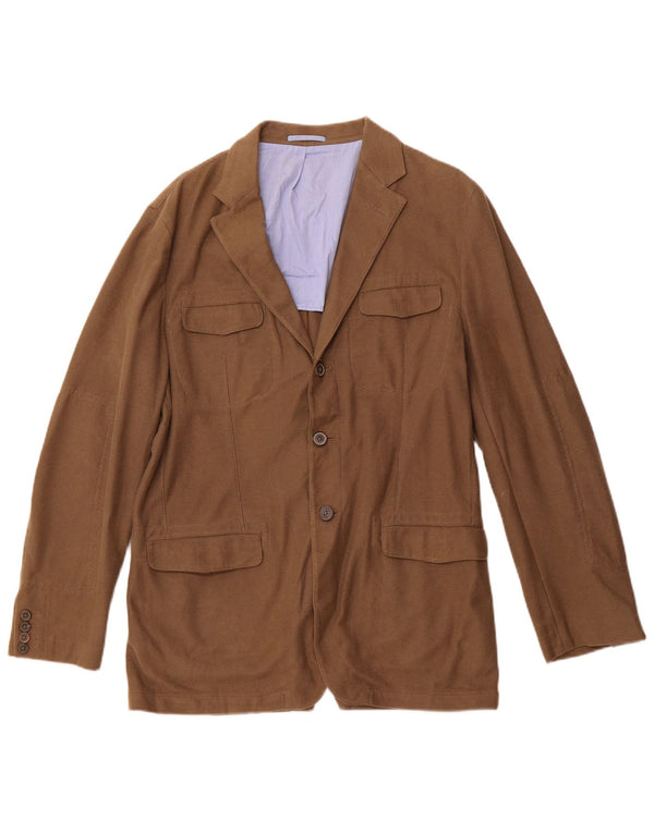 MASSIMO DUTTI Muška jakna sa 3 gumba UK 40 Veliki smeđi pamuk