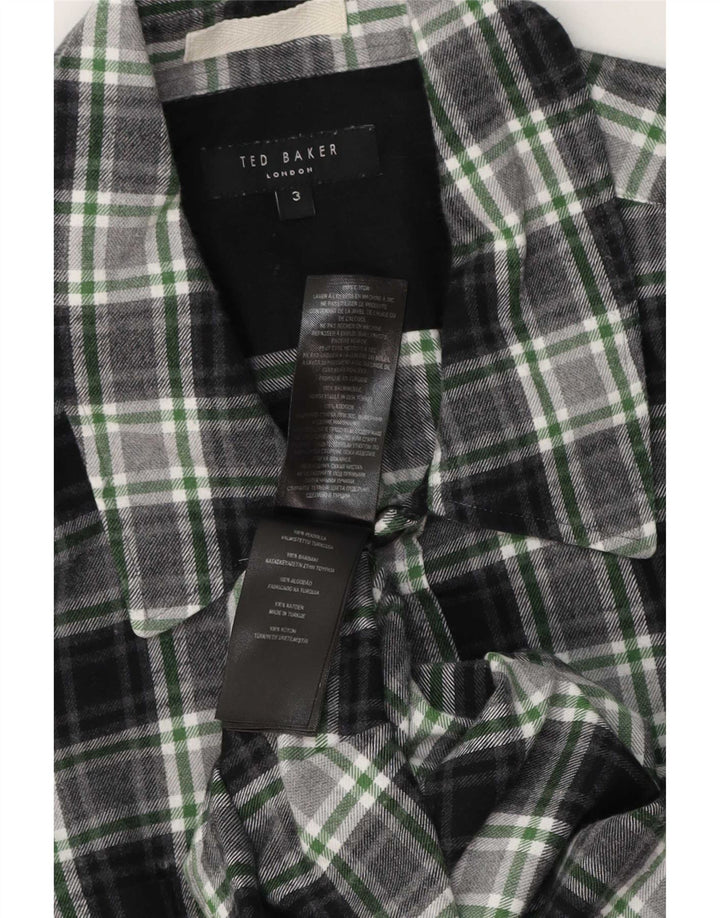 Muška flanelska košulja Ted Baker, veličina 3, srednje zelena karirana pamuk