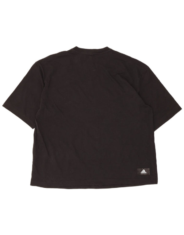 Adidas muška majica kratkih rukava s grafičkim motivima UK 12/14 Srednje crni pamuk
