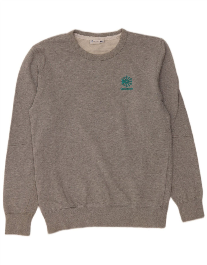 REEBOK Ženska prevelika majica s kratkim rukavima UK 10 Mali sivi pamuk