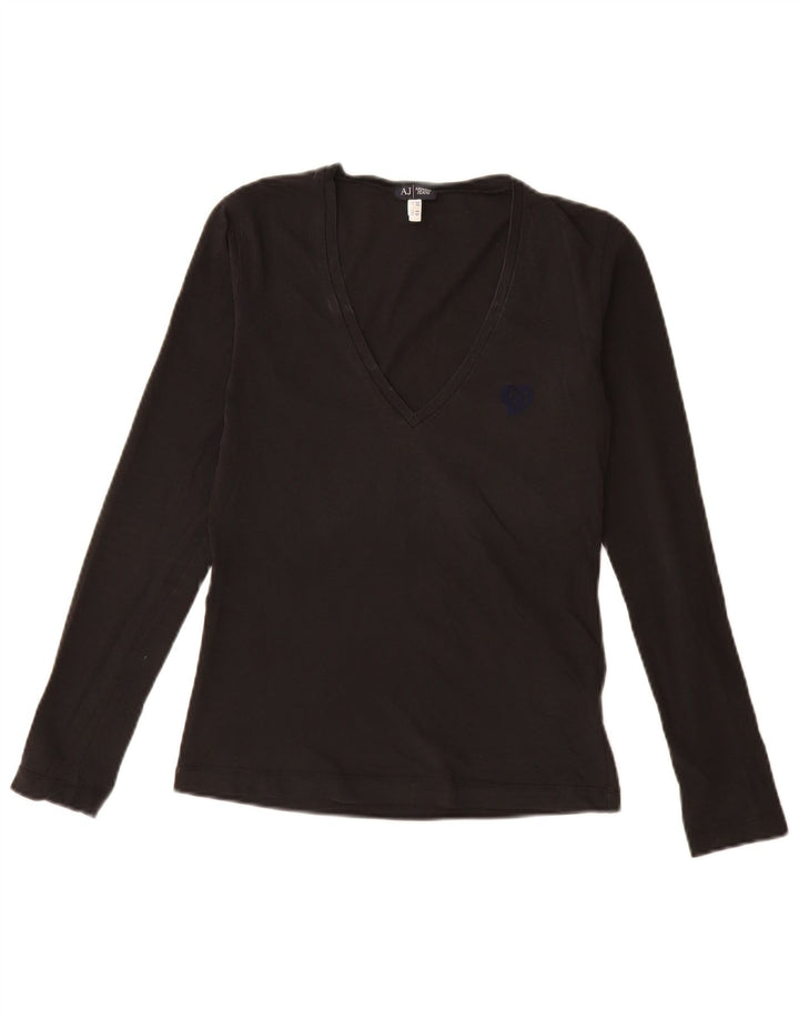 Armani Jeans Ženska majica dugih rukava EU 38 Srednje crni pamuk