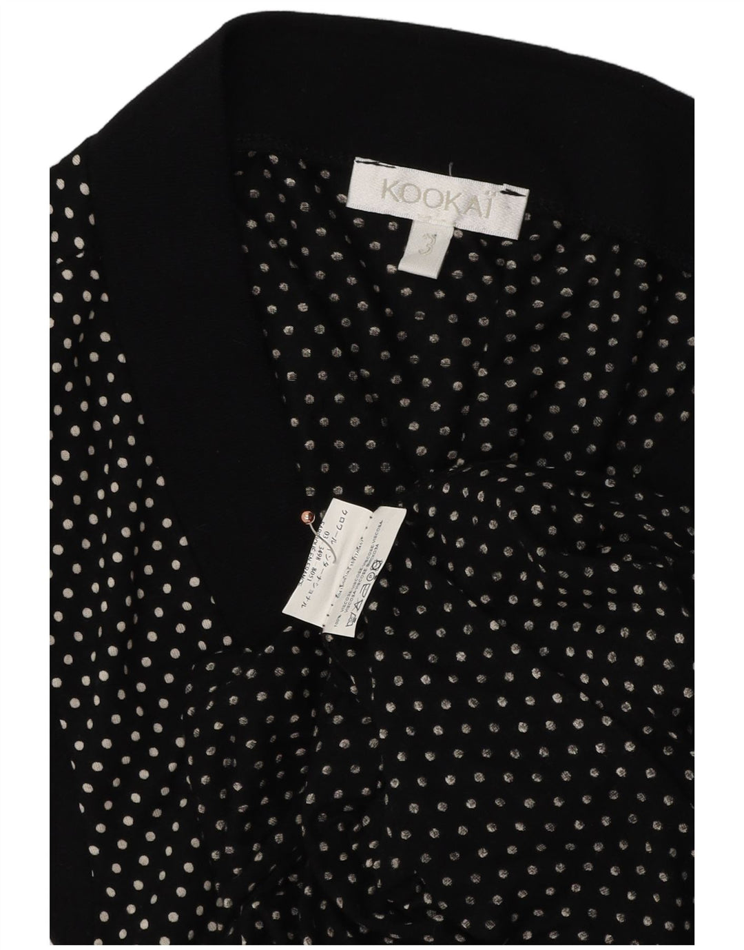 KOOKAI ženski gornji dio kardigana bez rukava s omotom US 3 male crne točkice