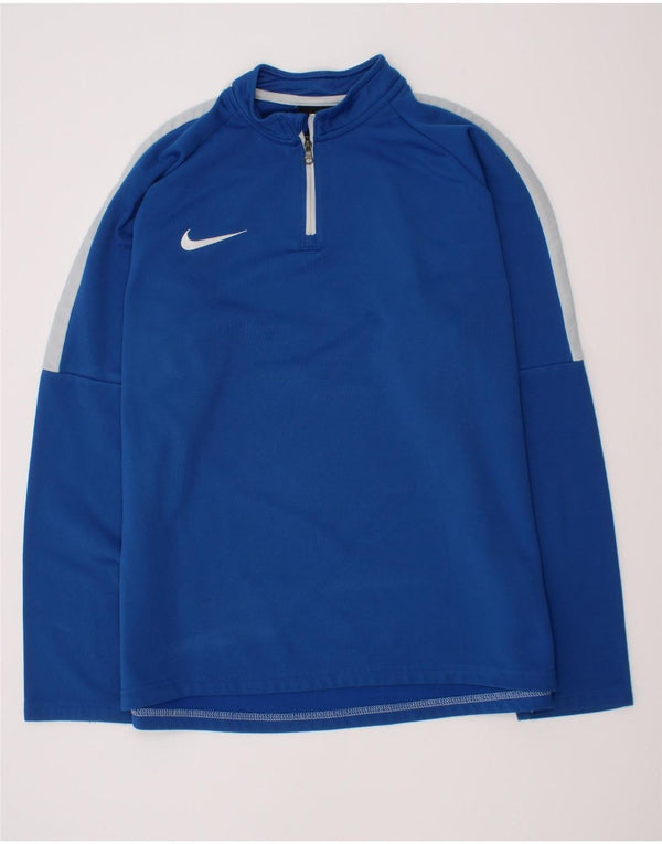 Nike Boys Dri Fit Pullover Trenirka Top 13-14 Years XL Blue Colourblock