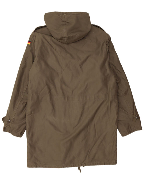 Vintage muška vojna parka jakna s kapuljačom UK 38 srednje kaki boje