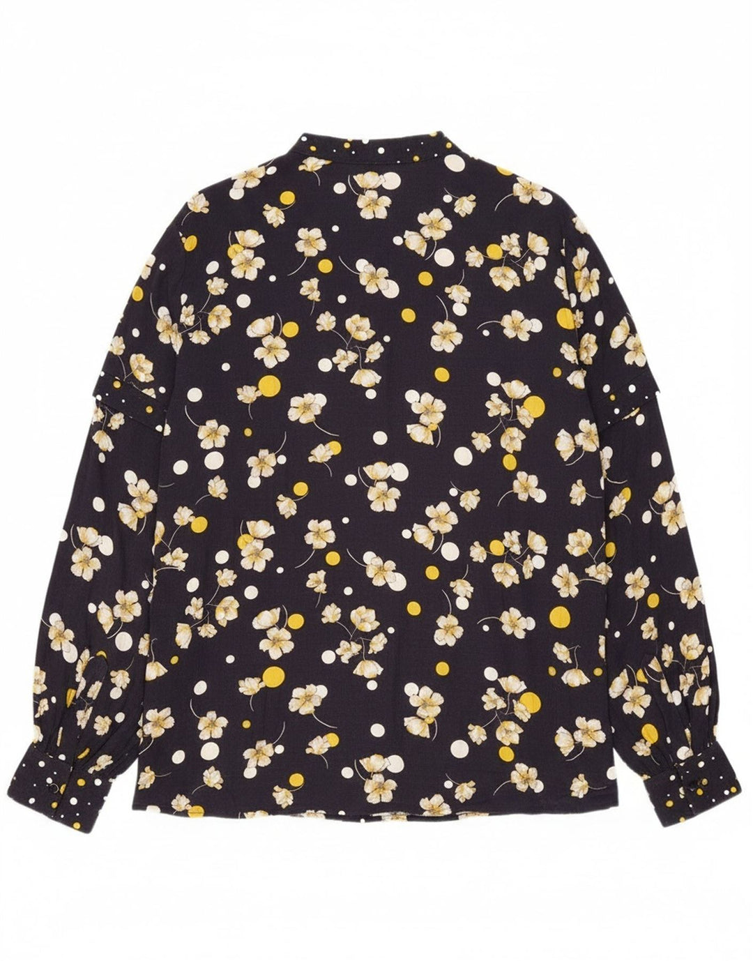 Penny Crna ženska majica majica UK 16 Velika tamnoplava cvjetna viskoza