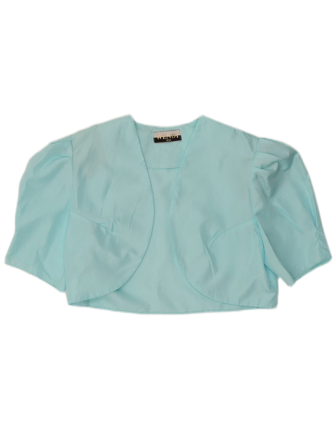 Vintage ženski bolero gornji dio UK 12 Srednje plavi poliester