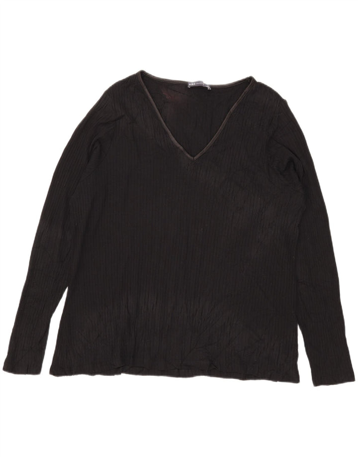 Marks & Spencer ženska majica dugih rukava UK 24 4XL crna viskoza