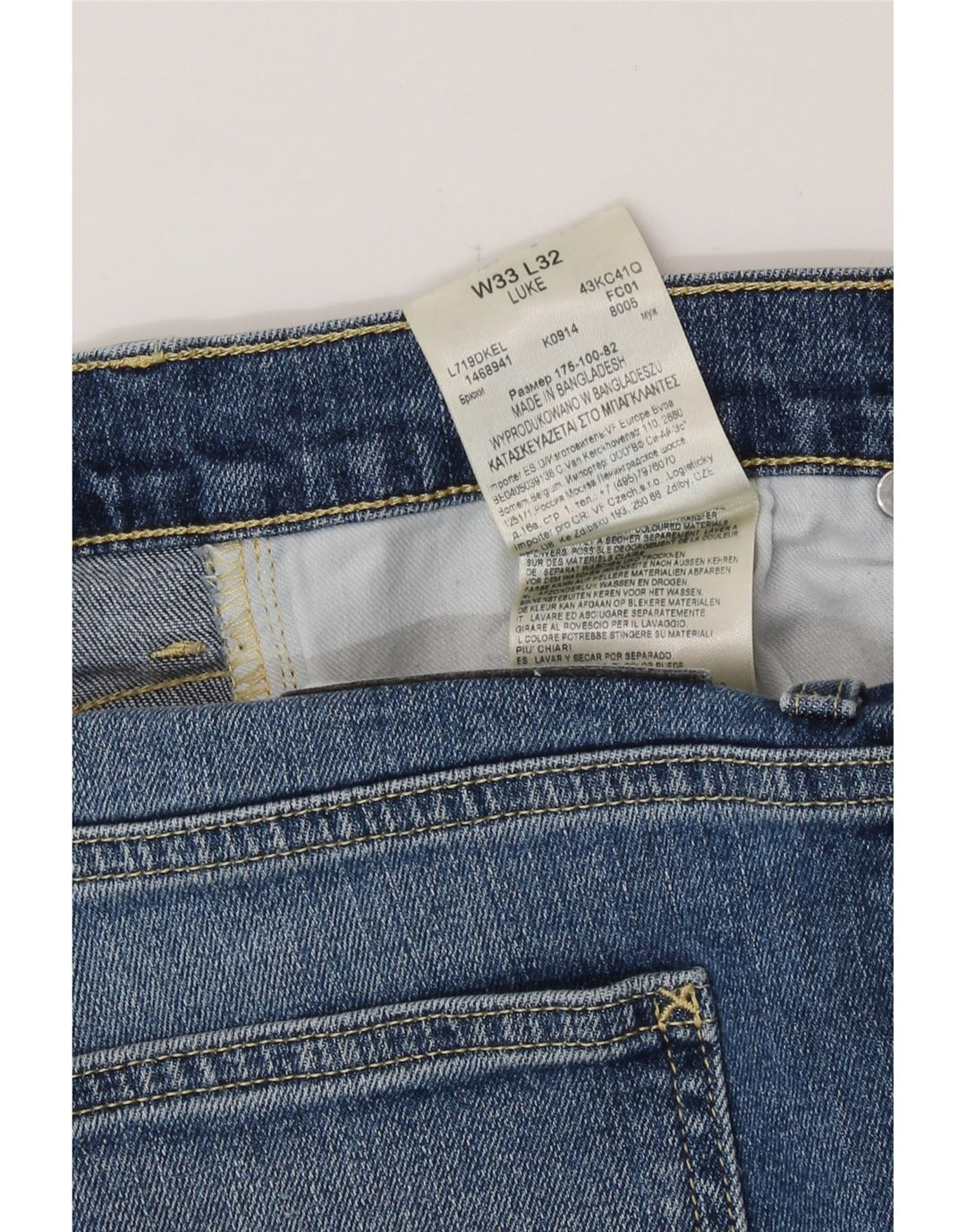 Lee Mens Luke Slim Jeans W33 L32 Plavi pamuk