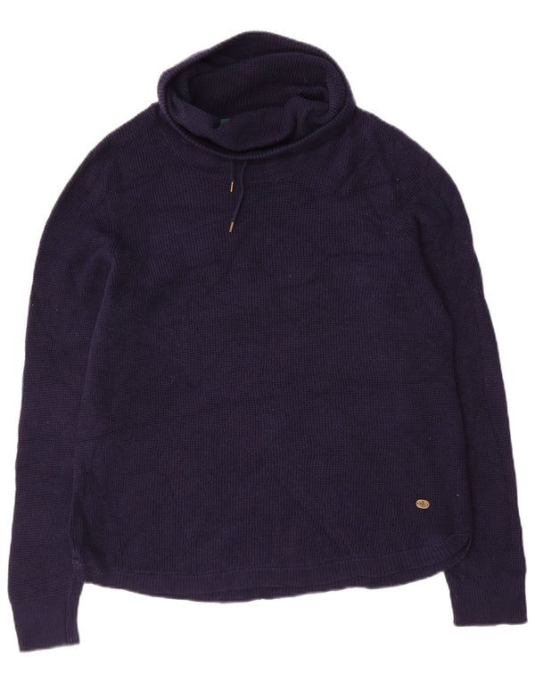 RALPH LAUREN Ženski pulover s rol izrezom UK 18 XL Mornarsko plavi pamuk