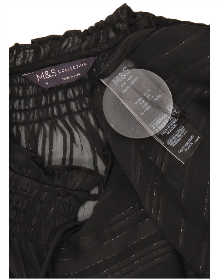 Marks & Spencer ženska prevelika prozirna majica dugih rukava UK 6 XS crna