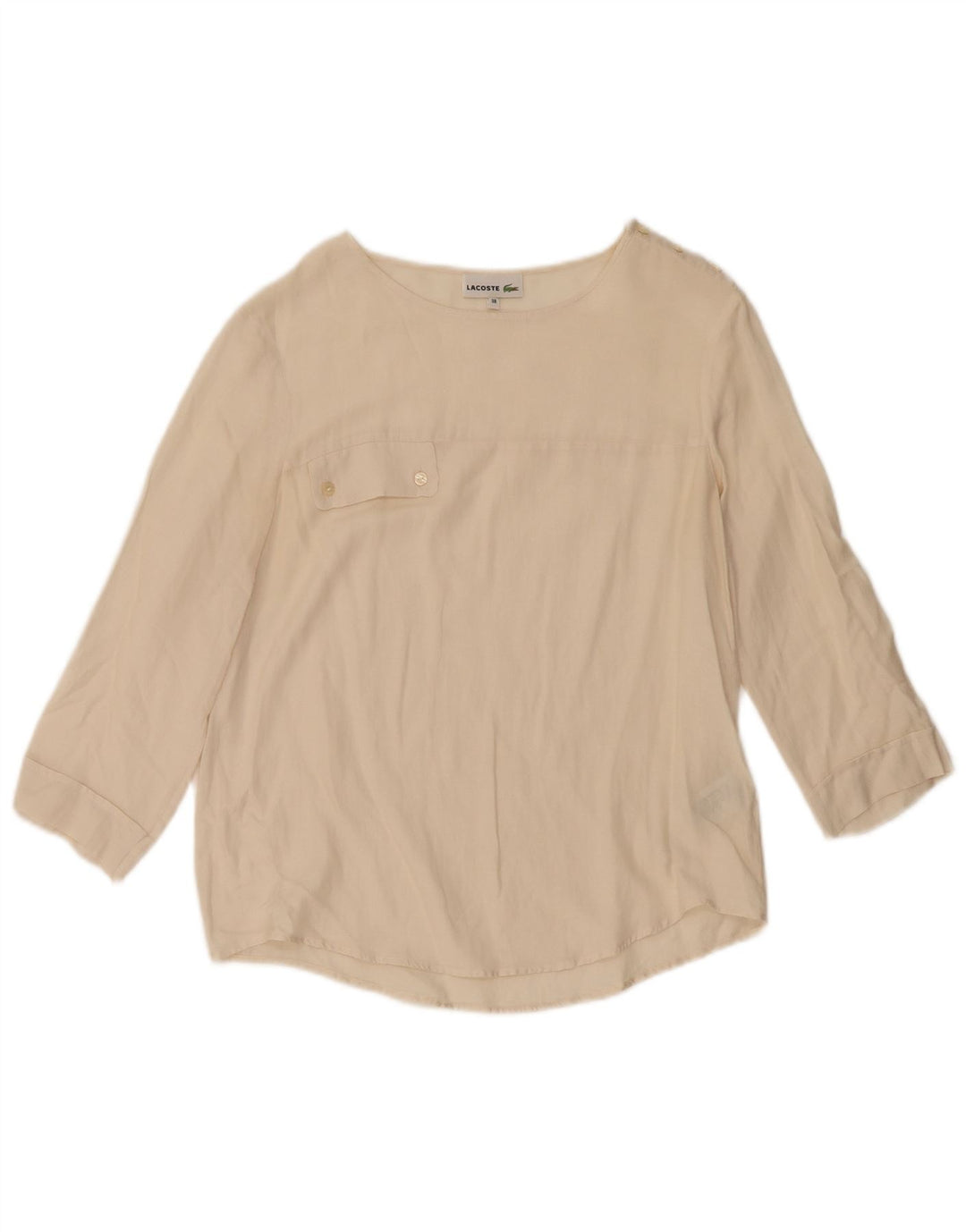 Lacoste ženska bluza s 3/4 rukavima, gornja veličina 38 srednje bijele boje, pamuk
