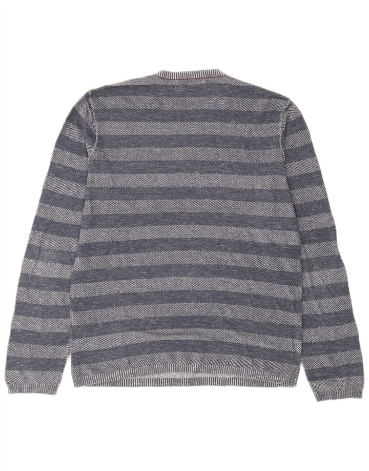Jack & Jones muški džemper s okruglim izrezom srednje tamnoplave pruge
