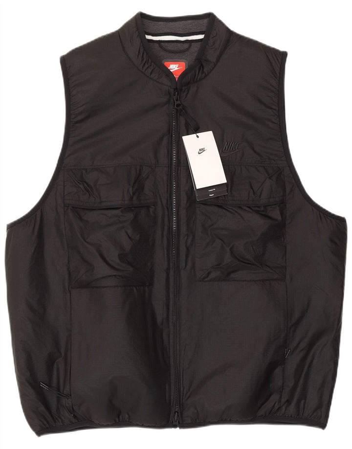 Nike Mens Padded Gilet UK 38 Medium Black Nylon