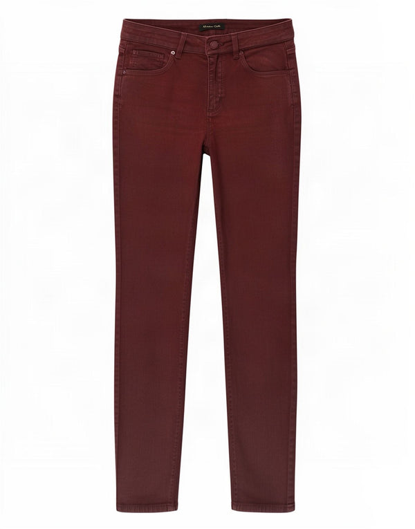 Ženske uske traperice Massimo Dutti EU 38 male W28 L28 bordo pamuk
