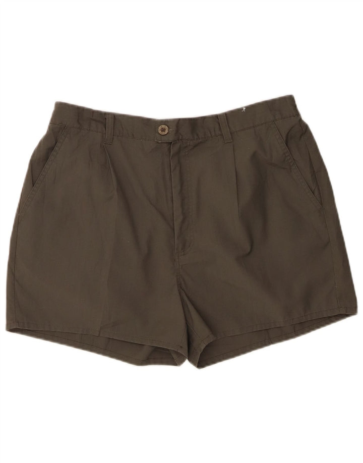 VINTAGE Womens Chino Shorts W34 Large  Grey Polyester