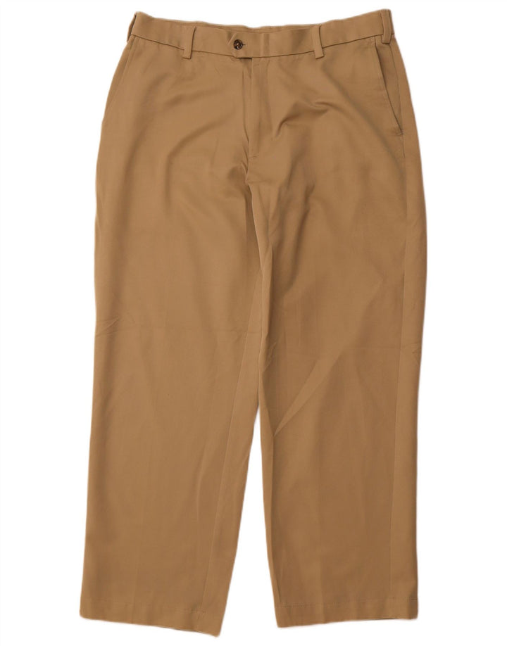 IZOD Muške hlače ravnog odijela W34 L30 Bež poliester