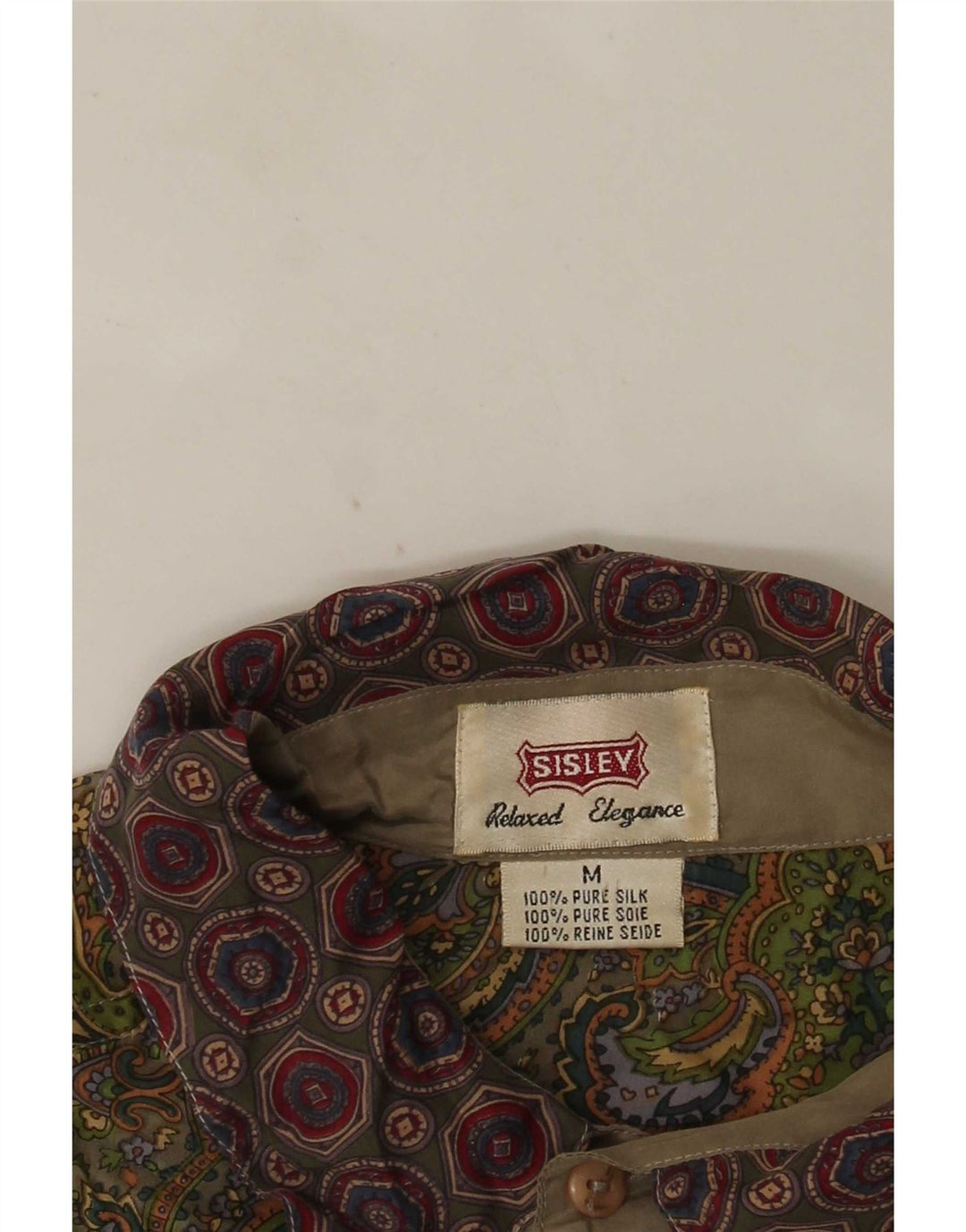 Sisley muška košulja kratkih rukava Srednje bež Peisley svila