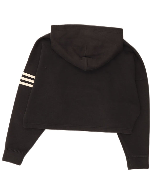 Adidas ženski kratki džemper s kapuljačom UK 6 XS, crni pamuk