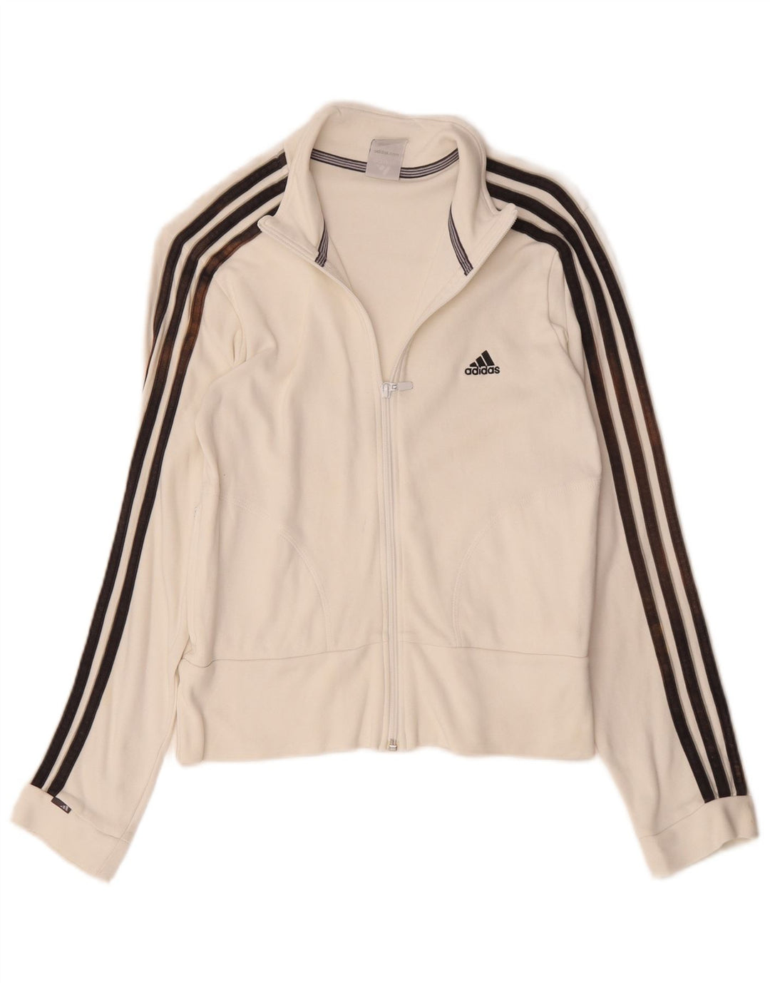 Adidas ženska gornja jakna trenirke UK 12 Srednje bijeli pamuk