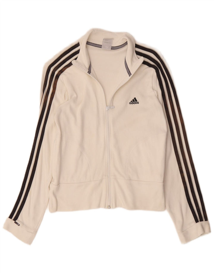 Adidas ženska gornja jakna trenirke UK 12 Srednje bijeli pamuk