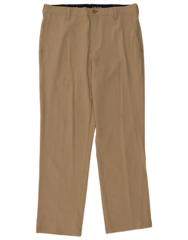Izod ženske ravne chino hlače W32 L30 bež poliester