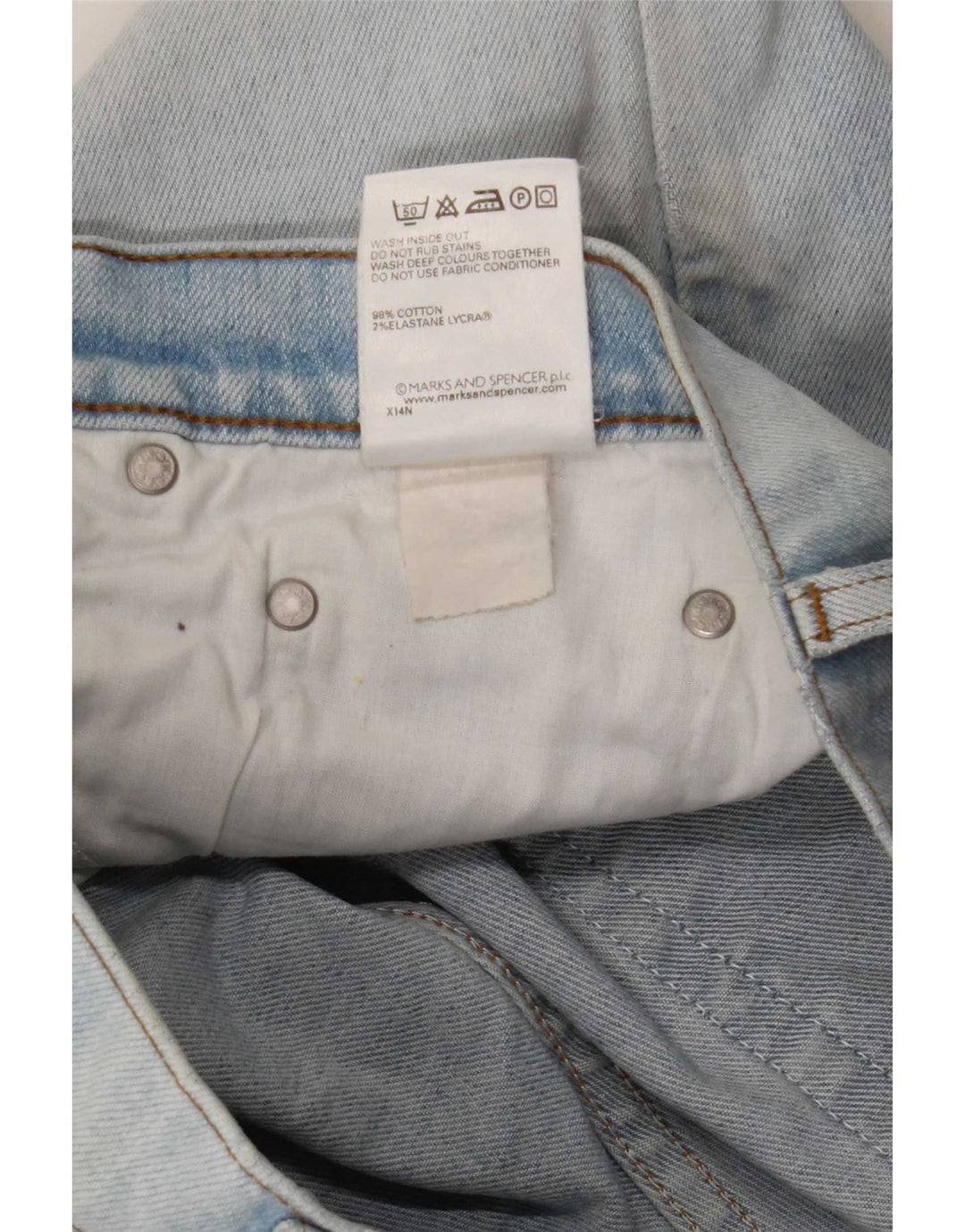Marks & Spencer ženske traperice širokih nogavica W34 L29 plavi pamuk
