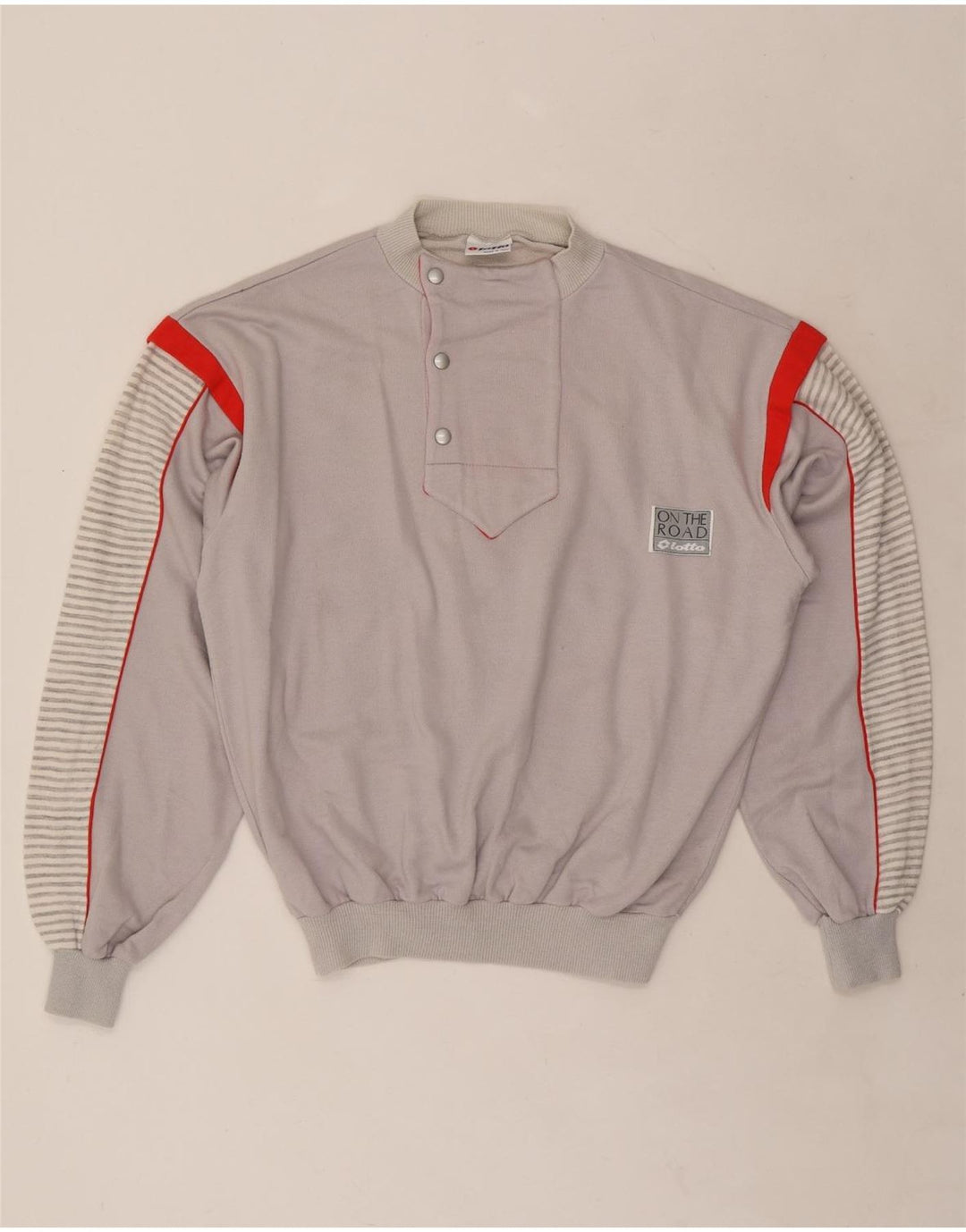 LOTTO Ženska majica s dugmadima i izrezom UK 14 srednje sive pruge