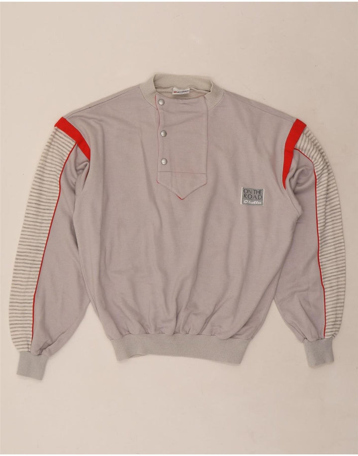 LOTTO Ženska majica s dugmadima i izrezom UK 14 srednje sive pruge