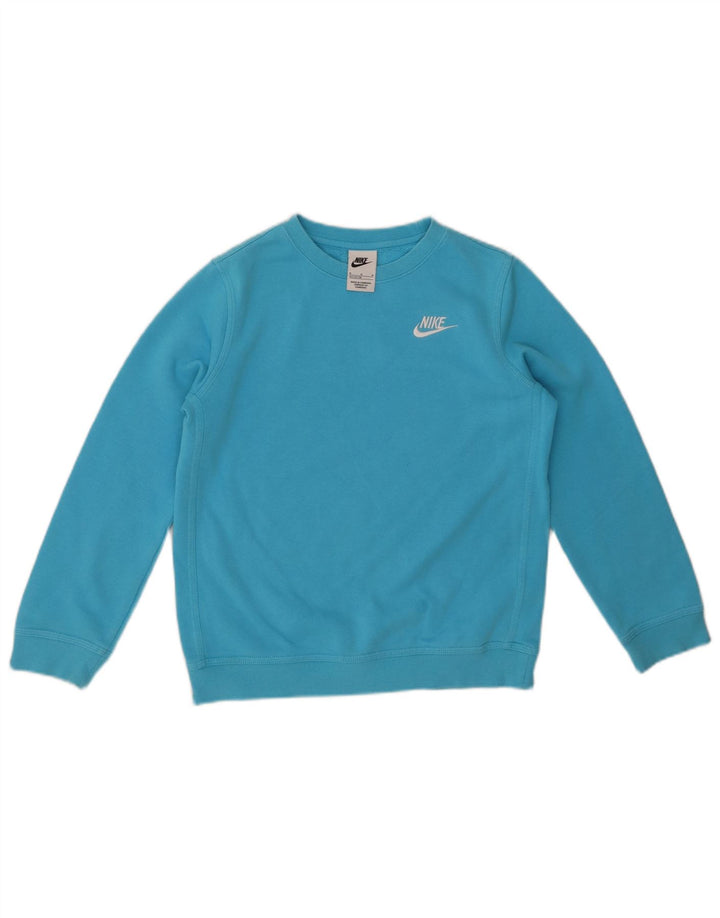 NIKE Boys Sweatshirt Džemper 10-11 godina srednje plavi pamuk