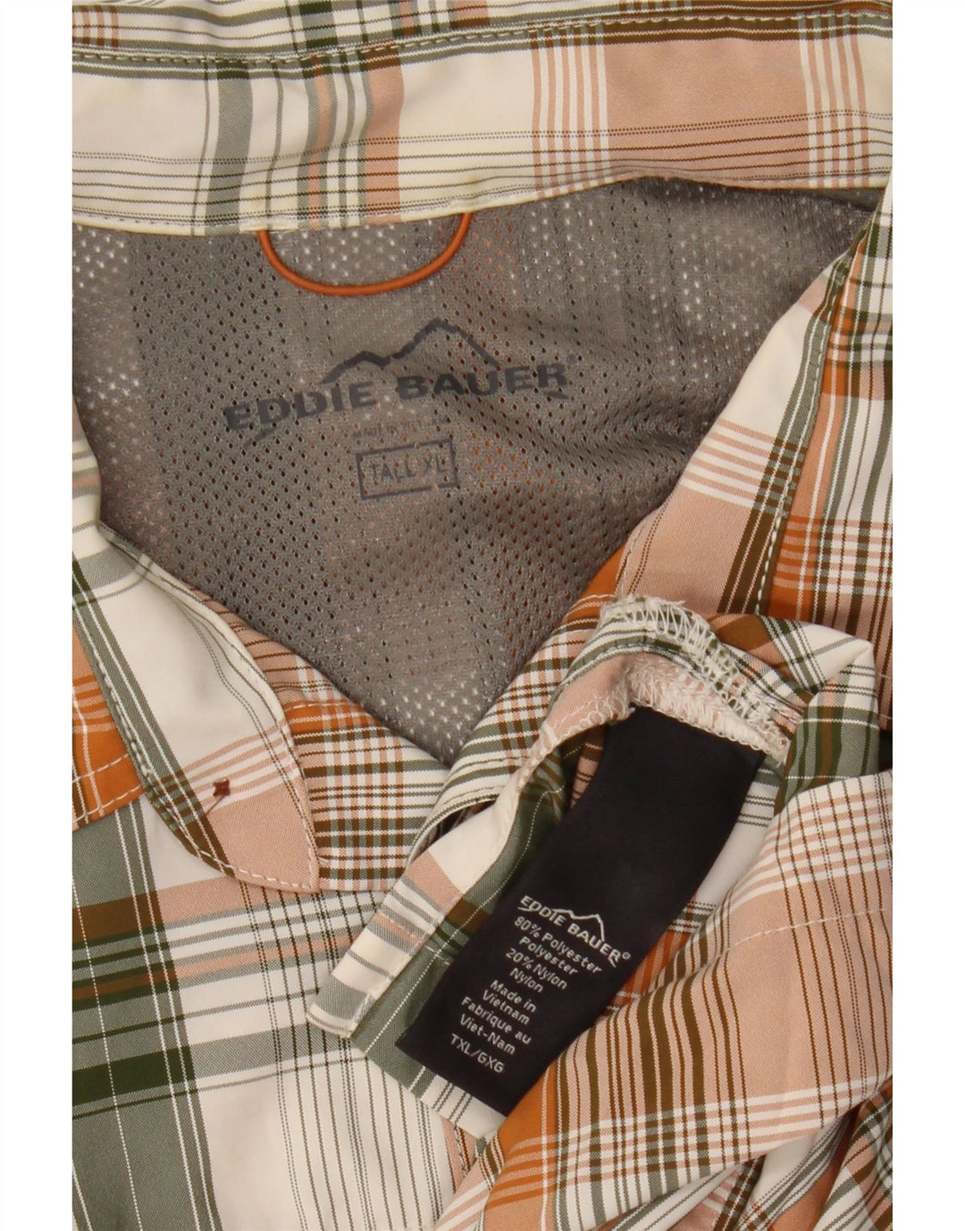EDDIE BAUER Muška košulja kratkih rukava XL višebojni karirani poliester