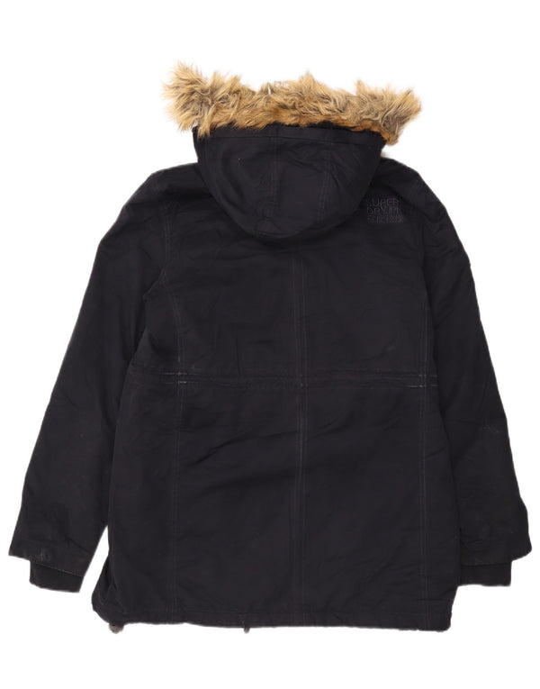 Superdry ženska šerpa parka jakna s kapuljačom UK 18 XL tamnoplavi poliester