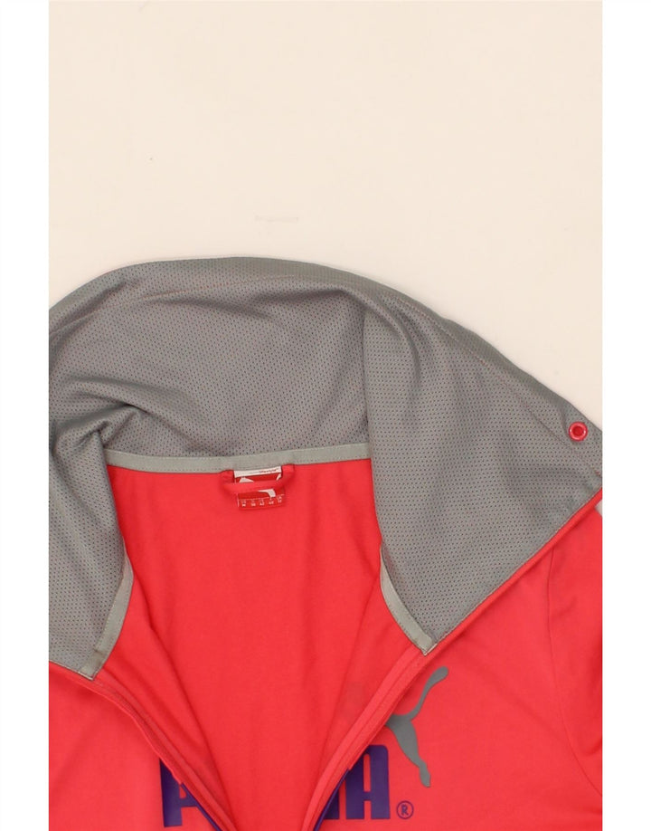 PUMA Womens Graphic Tracksuit Top Jacket UK 12 Medium Pink Polyester Vintage Puma and Second-Hand Puma from Messina Hembry 