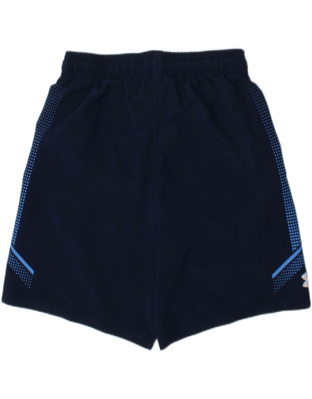 UNDER ARMOUR Boys Sport Shorts 9-10 Years  Navy Blue Spotted Polyester Vintage Under Armour and Second-Hand Under Armour from Messina Hembry 