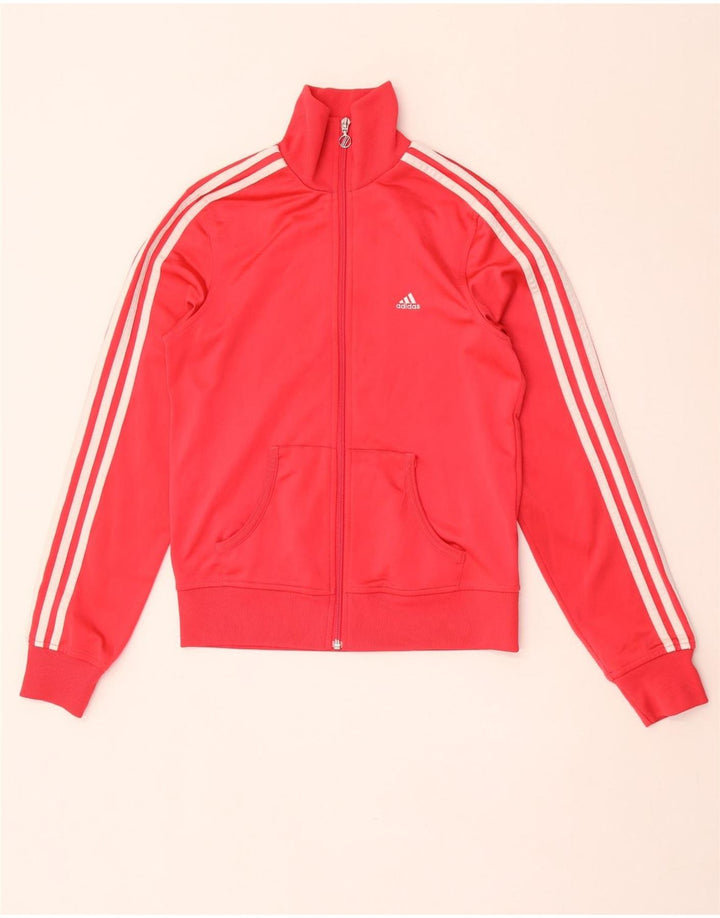 Adidas ženska gornja jakna za trenirku UK 10 mali crveni poliester