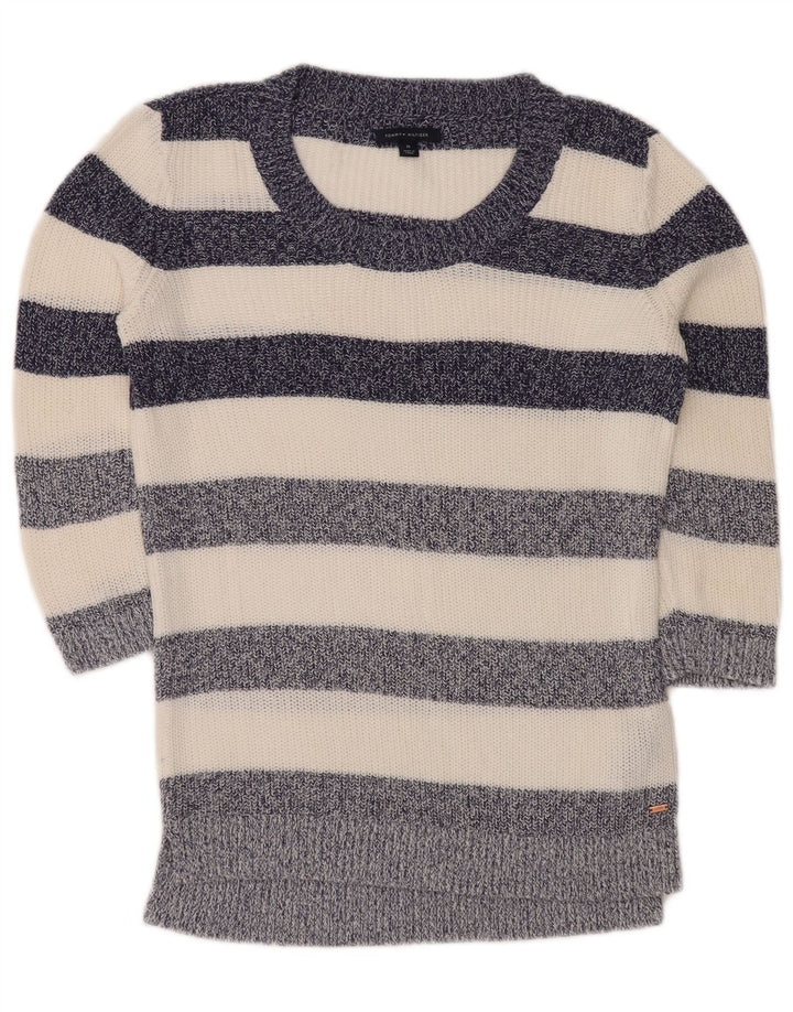 TOMMY HILFIGER Ženski džemper s veznim izrezom UK 14 Srednje tamnoplavi