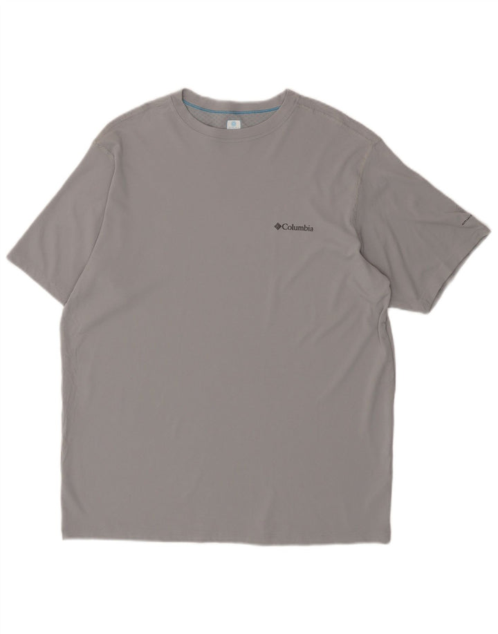 COLUMBIA Mens Omni-Freeze Zero T-Shirt Top Medium Grey Polyester