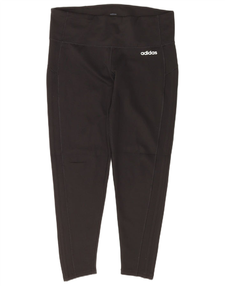 ADIDAS ženske Climalite kratke tajice UK 16/18 velike crne poliesterske