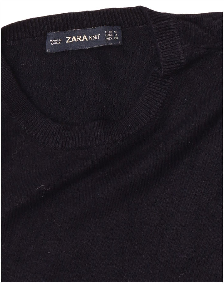 ZARA ženski džemper s okruglim izrezom UK 12 srednje tamnoplava