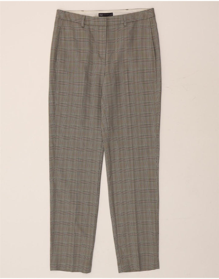 Marks & Spencer ženske chino hlače UK 12 Srednje W32 L33 Sivi Houndstooth