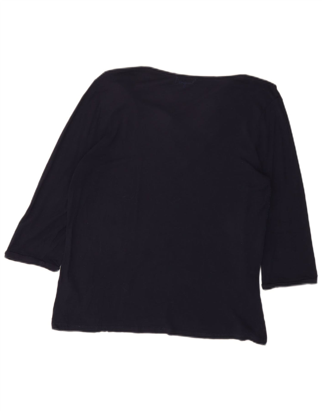 DESIGUAL Ženski top s 3/4 rukavima UK 20 2XL tamnoplava cvjetna viskoza
