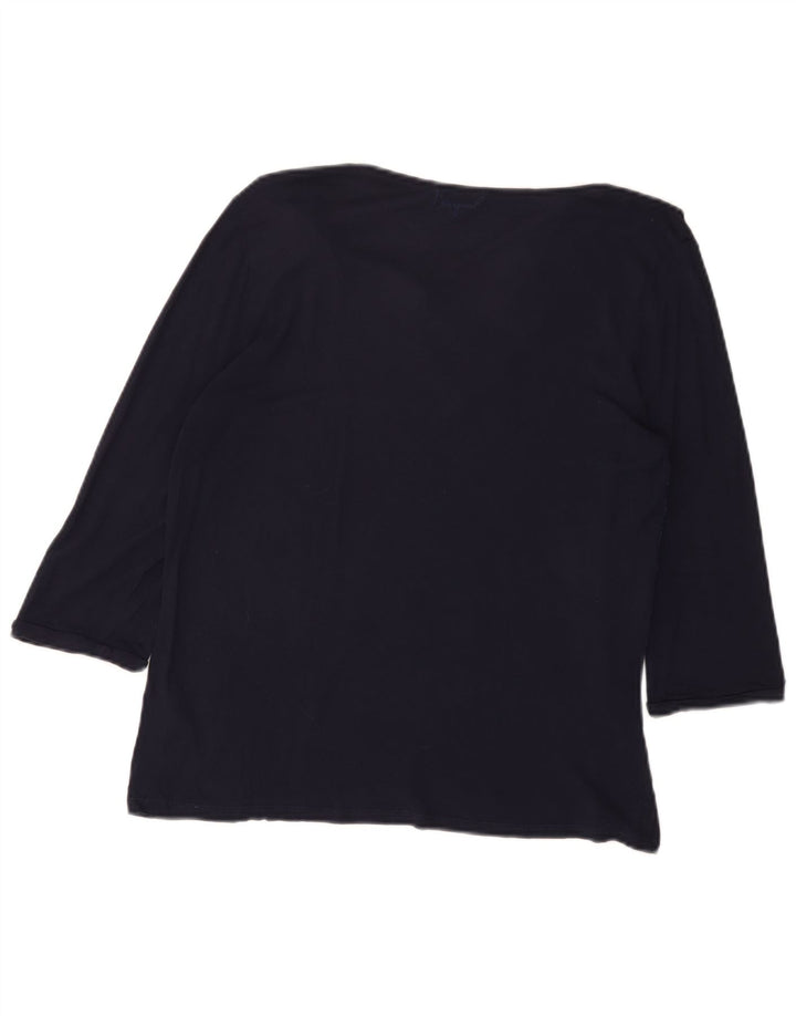 DESIGUAL Ženski top s 3/4 rukavima UK 20 2XL tamnoplava cvjetna viskoza